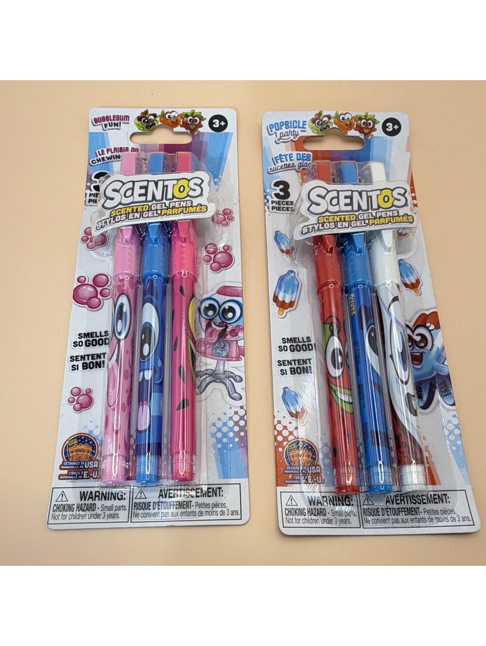 Scentos Scented Gel Pens Bubblegum Fun And Popsicle Party 6 Pens Total